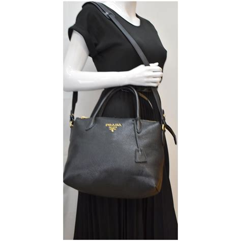 prada vitello phenix 1ba063|PRADA Vitello 1BA063 Phenix Leather Shoulder Bag Black.